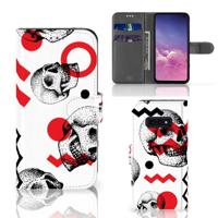 Telefoonhoesje met Naam Samsung Galaxy S10e Skull Red - thumbnail