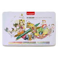 Bruynzeel creatives fineliner brushpen set 72 kleuren - thumbnail