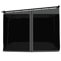 Prieel met zijwanden van gaas 3x3 m staal antracietkleurig - thumbnail