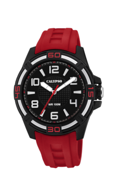 Horlogeband Calypso K5760/3 Rubber Rood Horlogeband Calypso K5760/3 Rubber Rood