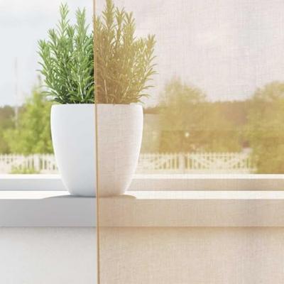 Gordijnen Voile met doorvoertules 2 st zand