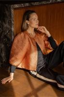 Plien jacquard blouse - orange - 13430 - thumbnail