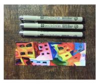 Fineliner sakura pm 6 breedtes brushpen pn zwart | 6 stuks - thumbnail