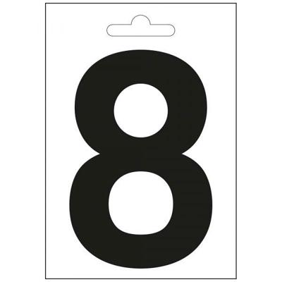 Nautic cijfer 8 zwart 100 mm.