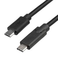 Akyga AK-USB-16 USB-kabel USB 2.0 USB-micro-B stekker, USB-C stekker 1.00 m Zwart - thumbnail