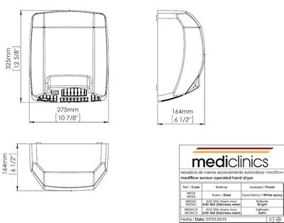 Mediclinics Mediclinics Mediflow handdroger automatisch M03AC - RVS hoogglans