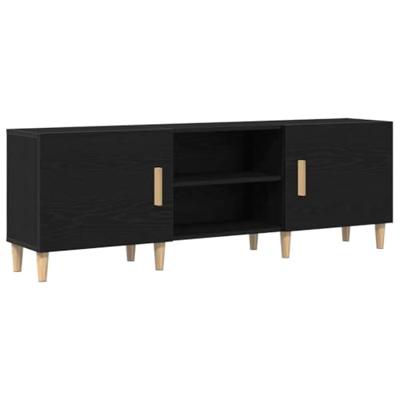 Tv-kast Zwart eiken 150 x 30 x 50 cm Bewerkt hout