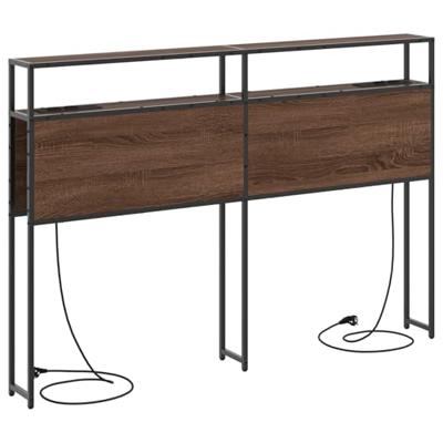 Opberghoofdbord met plank bruin eikenkleur 160 cm Bewerkt hout
