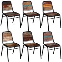 Eetkamerstoelen 6 st massief gerecycled hout - thumbnail