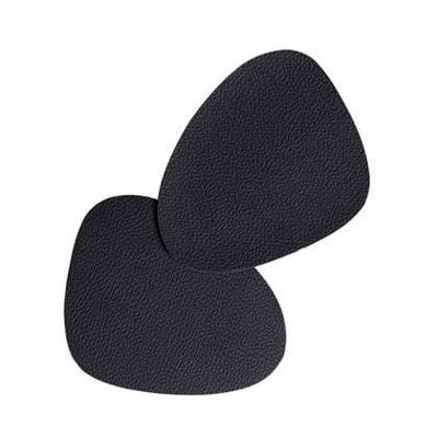 Cookinglife Onderzetters - Vegan leer - Zwart - Organic - 13 x 11 cm - 6 stuks