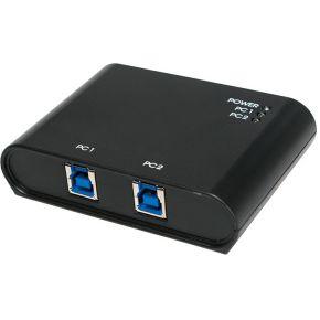 LogiLink UA0216 2 poorten USB 3.2 Gen 1-schakelaar (USB 3.0) Zwart