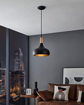 Eglo Zwarte hanglampSabinar Ø 28cm met hout - 900162