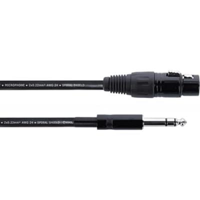 Cordial EM 6 FV XLR Verbindingskabel [1x XLR-bus 3-polig - 1x Jackplug male 6,3 mm (stereo)] 6 m Zwart