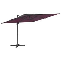 VidaXL Zweefparasol met led-verlichting 400x300 cm bordeauxrood - thumbnail