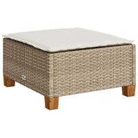 6-delige Loungeset met kussens poly rattan beige - thumbnail