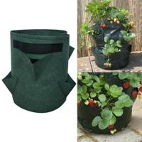 3 zakken 18L/5 gallon niet-geweven vilt aardbei plant tas grootte: 23X28cm (groen) - thumbnail