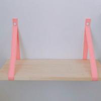 Simple Pine Felt Handger Creative Color Strip Single Layer Wood Shelf Rack(Pink ) - thumbnail