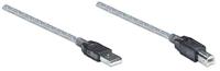 Manhattan USB-kabel USB 2.0 USB-A stekker, USB-B stekker 11.00 m Transparant 510424 - thumbnail