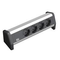 Bachmann 339.1000 Stekkerdoos 4-voudig Zwart, Aluminium Randaarde stekker 1 stuk(s) - thumbnail