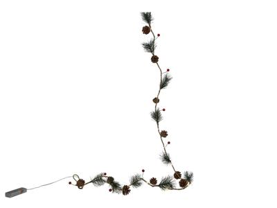 Guirlande red berry pineleaf 20LED 180cm