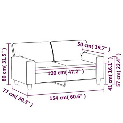 Tweezitsbank 120 cm kunstleer cappuccinokleurig