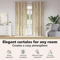 VidaXL Velvet gordijnen met gordijnen 2 pcs crème 260 x 140 cm fluweel - thumbnail