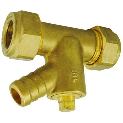 Riko Messing Knel Koppeling met Aftapgat 15 mm