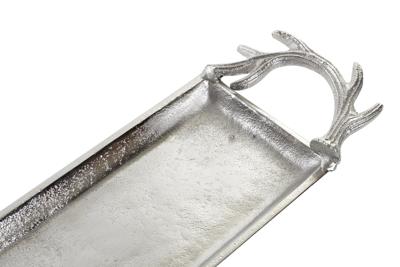 Middenstuk Home ESPRIT Zilverkleurig Aluminium 69 X 13 X 5 cm