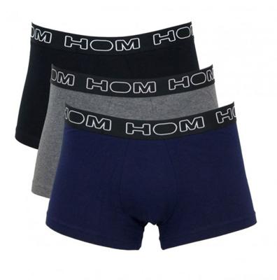 HOM 3-Pack Boxersline Zwart, Blauw, Grijs