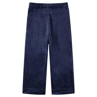 Kinderbroek fluweel 140 donkerblauw
