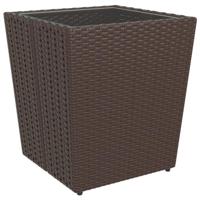 5-delige Bistroset poly rattan en gehard glas bruin - thumbnail