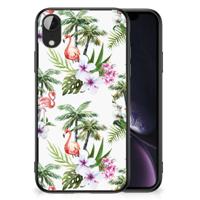 Apple iPhone XR Dierenprint Telefoonhoesje Flamingo Palms - thumbnail