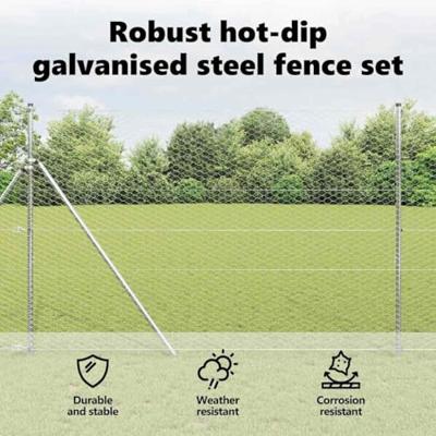 VidaXL Afrasteringspaal zilver 25 x 1,6 m (36 mm gaas) staal