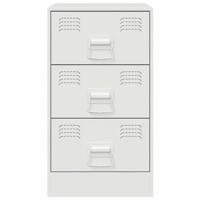 Nachtkastje 34,5x39x62 cm staal wit - thumbnail