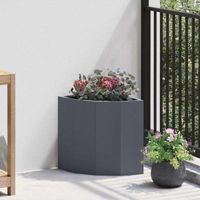 VidaXL Hoek plantbak antraciet 30 x 30 x 35 cm staal