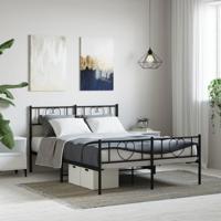 Bedframe met voetbord zonder matras metaal zwart 160x200 cm - thumbnail