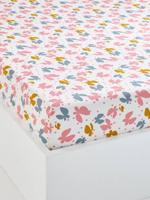 Kinderhoeslaken FLADDEREND roze met print - thumbnail