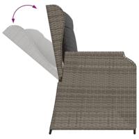 7-delige Loungeset met kussens poly rattan grijs - thumbnail