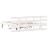 Bedframe met lade Wit Massief grenenhout en massief grenenhout - thumbnail