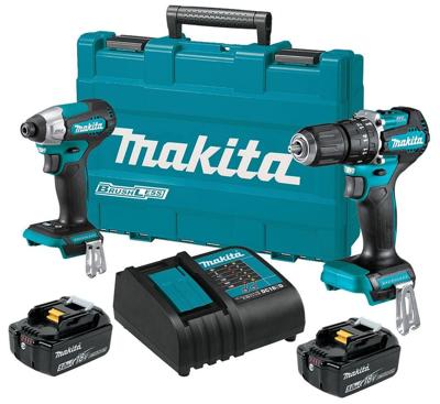 Makita DLX2414ST Combiset 18V - DHP487 accu Klopboormachine + DTD157 slagschroevendraaier 5,0 Ah accu (2 st) in koffer Makita DLX2414ST Combiset 18V - DHP487 accu Klopboormachine + DTD157 slagschroevendraaier 5,0 Ah accu (2 st) in koffer