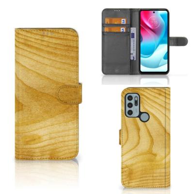 Motorola Moto G60s | Book Style Case | Licht Hout