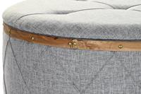 Kruk DKD Home Decor Natuurlijk Hout Polyester Lichtgrijs (80 x 80 x 43 cm) - thumbnail