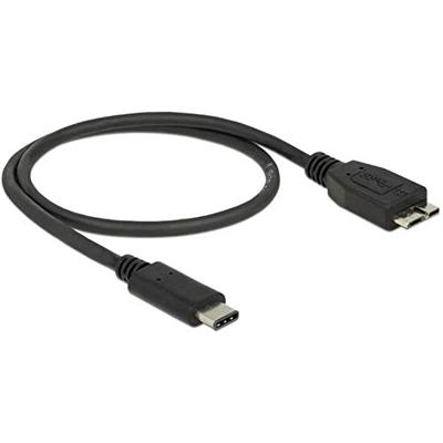 Delock USB-kabel USB 3.2 Gen1 (USB 3.0 / USB 3.1 Gen1) USB-C stekker, USB-micro-B 3.0 stekker 1.00 m Zwart 83677