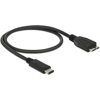 Delock 83677 USB-kabel USB 3.2 Gen1 (USB 3.0 / USB 3.1 Gen1) USB-C stekker, USB-micro-B 3.0 stekker 1.00 m Zwart - thumbnail