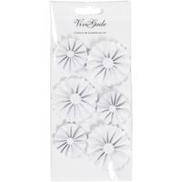 Vivi Gade Rosettes, d 35+50 mm, wit glitter, 6 stuk/ 1 doos - thumbnail