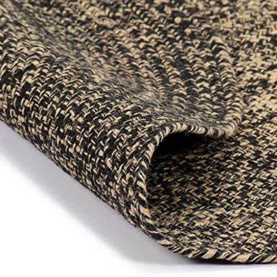 Vloerkleed handgemaakt 150 cm jute zwart en naturel - thumbnail