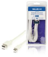 Valueline Vlmb34500w20 High Speed Hdmi-kabel met Ethernet Hdmi-connector - Hdmi Mini-connector 2,00 M Wit - thumbnail