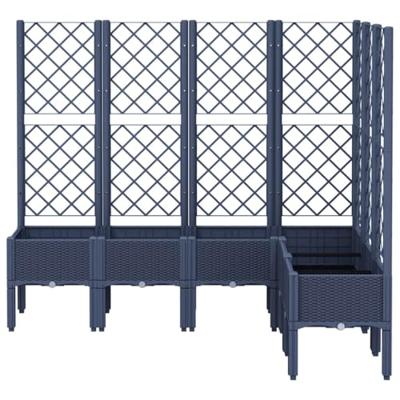 Plantenbak met latwerk 160x120x142 cm polypropeen grijs Plantenbak met latwerk 160x120x142 cm polypropeen grijs