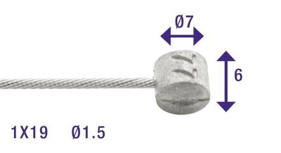 Elvedes Rem binnenkabels 2250mm rvs ø1,5mm weinmann