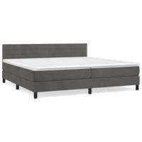 Boxspring met matras fluweel donkergrijs 200x200 cm - thumbnail